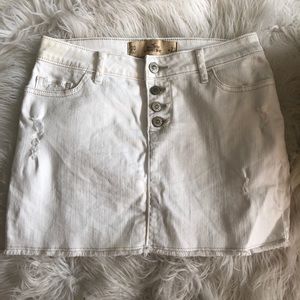 White Denim Skirt Hollister